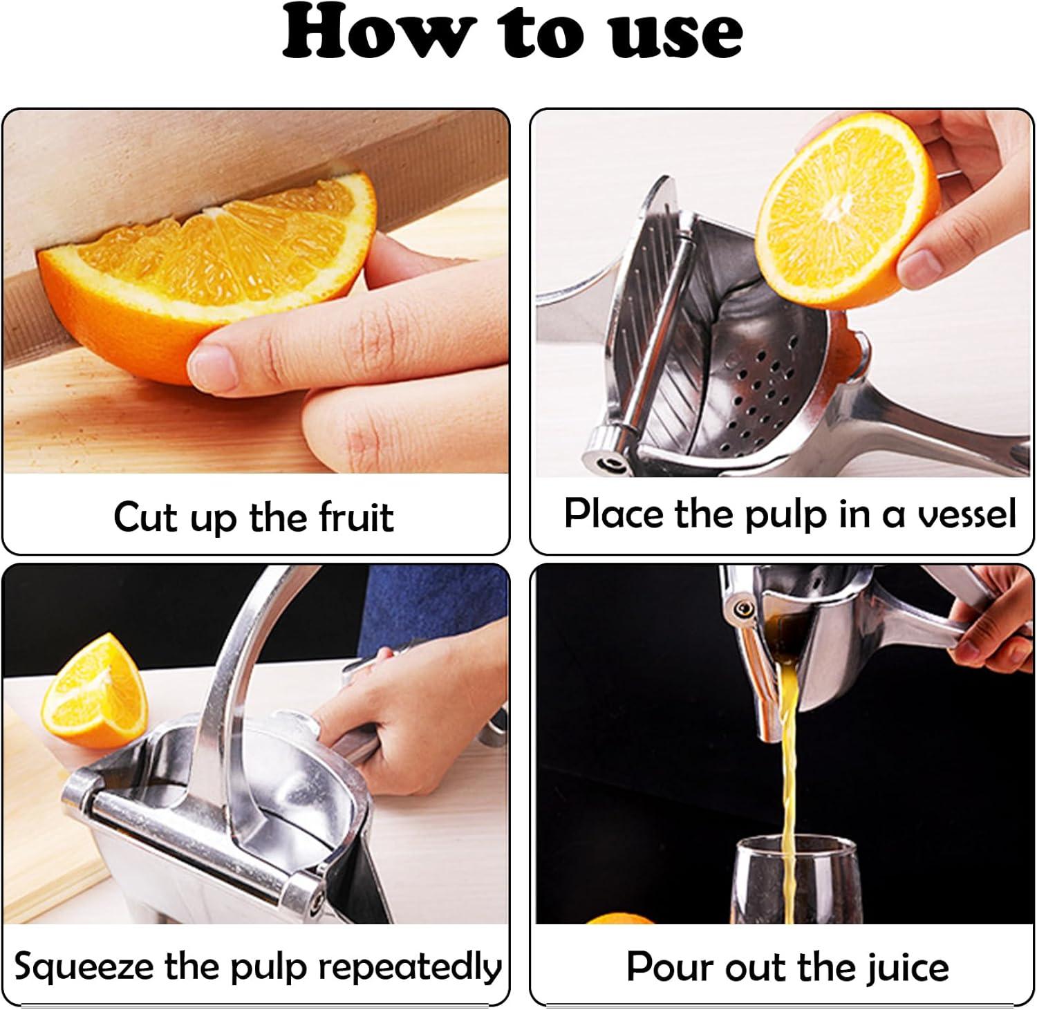 Heavy Duty Silver Stainless Steel Manual Citrus Juicer