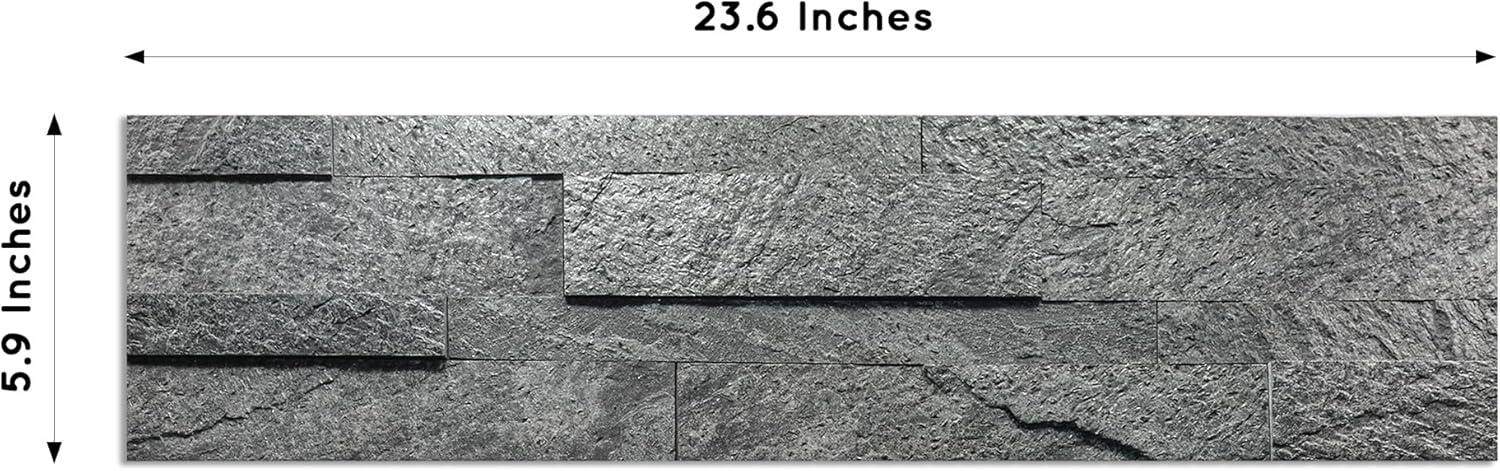 5.9'' W x 23.6'' L Natural Stone Peel and Stick Subway Tile