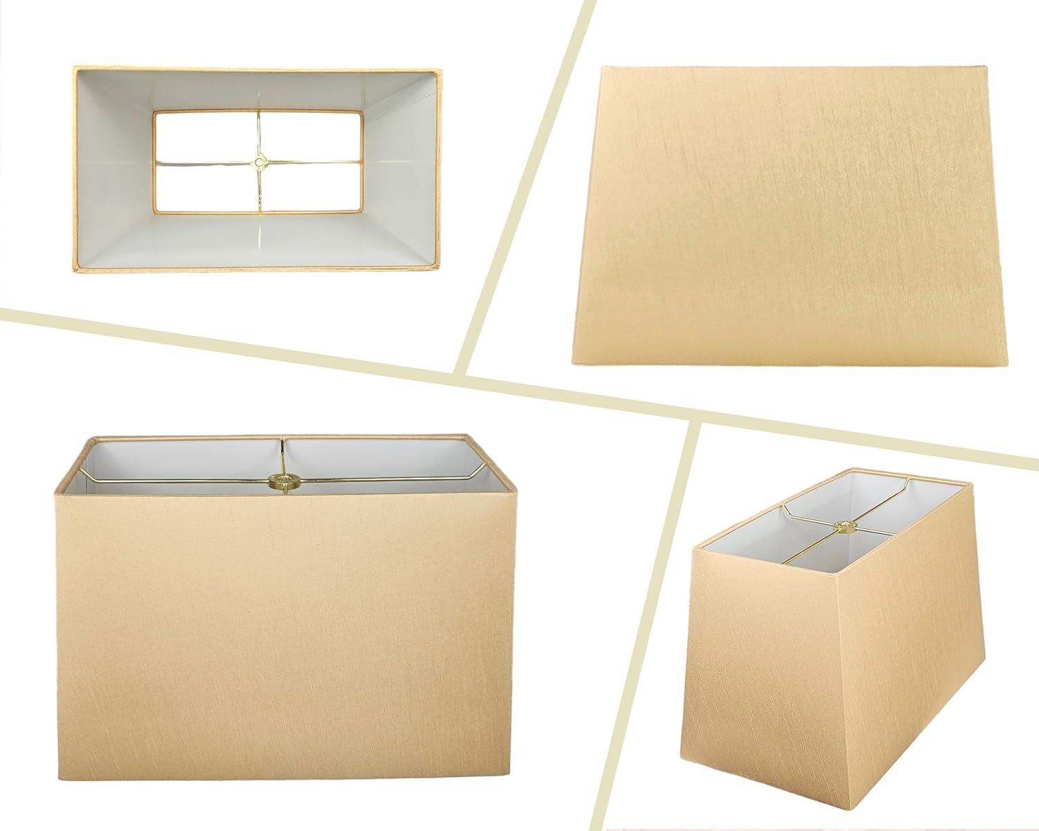 Royal Designs, Inc. Rectangle Hardback Lamp Shade, HB-613-12LNEG, Linen Eggshell, (5 x 10) x (8 x 12) x 9.5