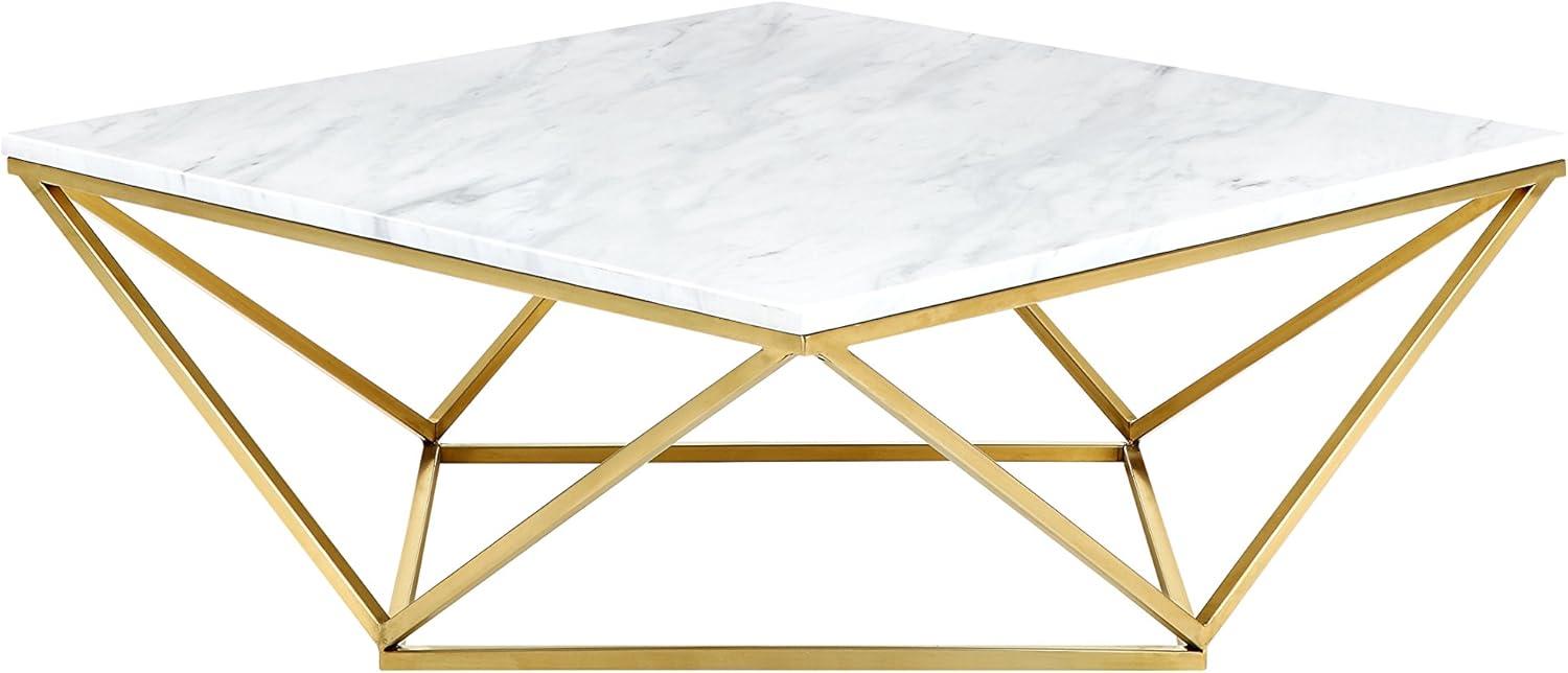 Mason Square 36" Gold and Marble Lift-Top Coffee Table with Storage