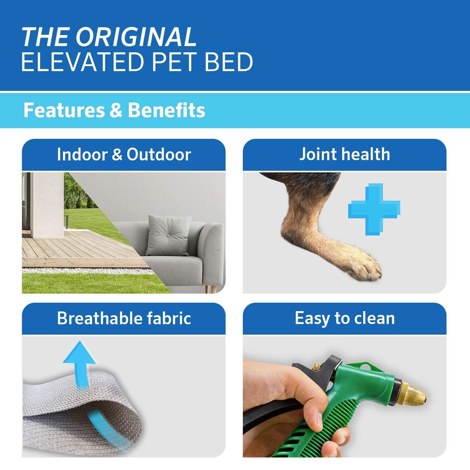 The Original Coolaroo Elevated Pet Dog Bed Replacement Cover, Small, Brunswick Green