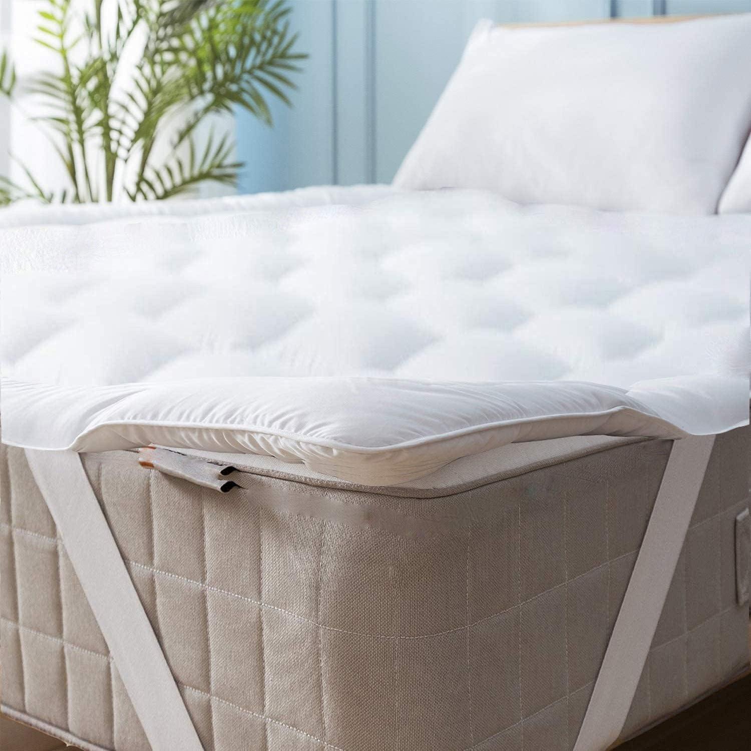 Twin White Down Alternative Quilted Mattress Topper