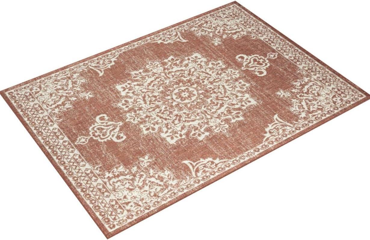 Nicole Miller Oriental Ivory/Rose Gold Indoor / Outdoor Area Rug Oriental Ivory/Rose Gold Indoor