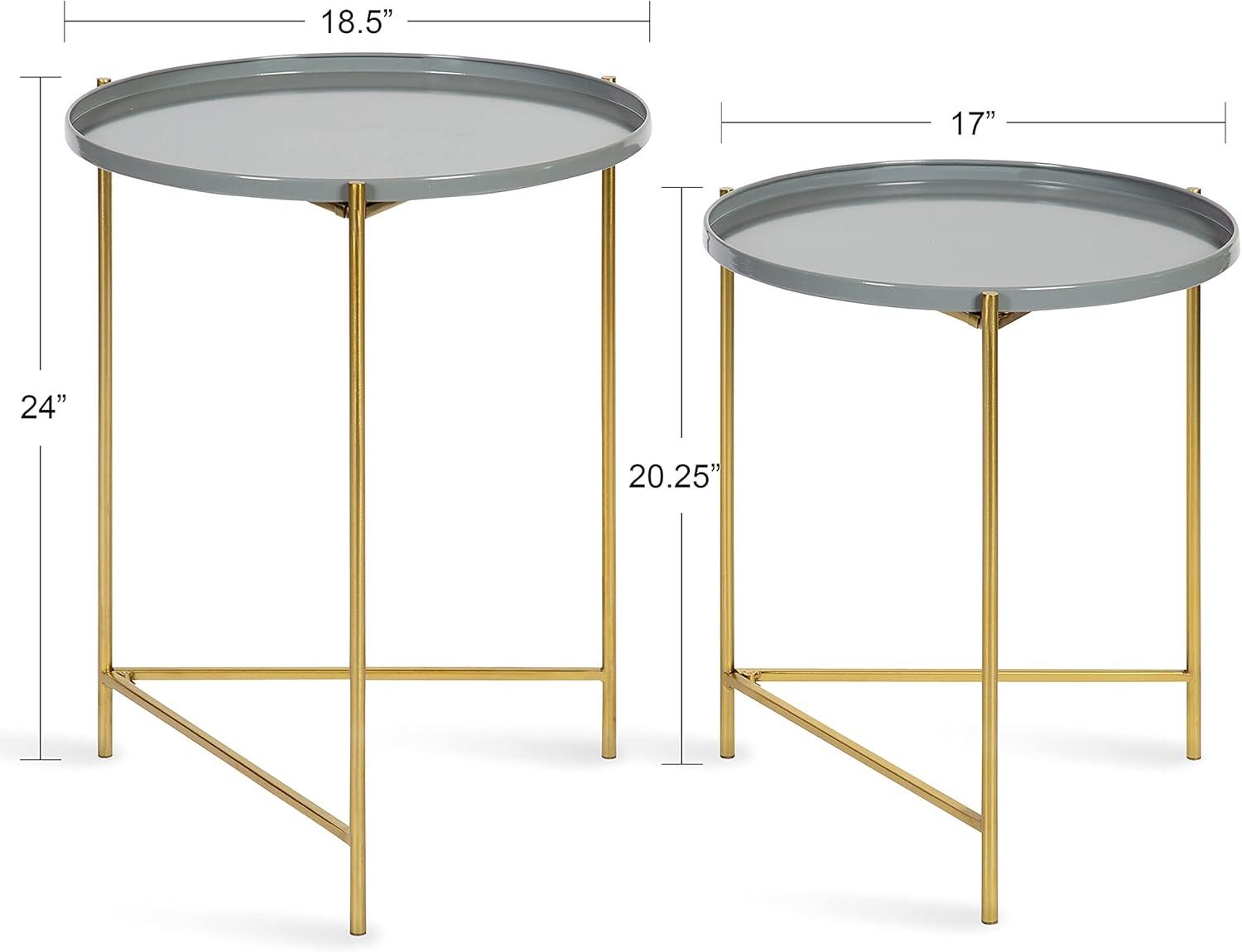 Kate and Laurel Ulani Round Metal Accent Table Set