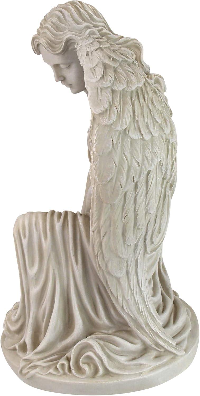 Quiet Countenance Praying Angel Faux Stone Garden Statue