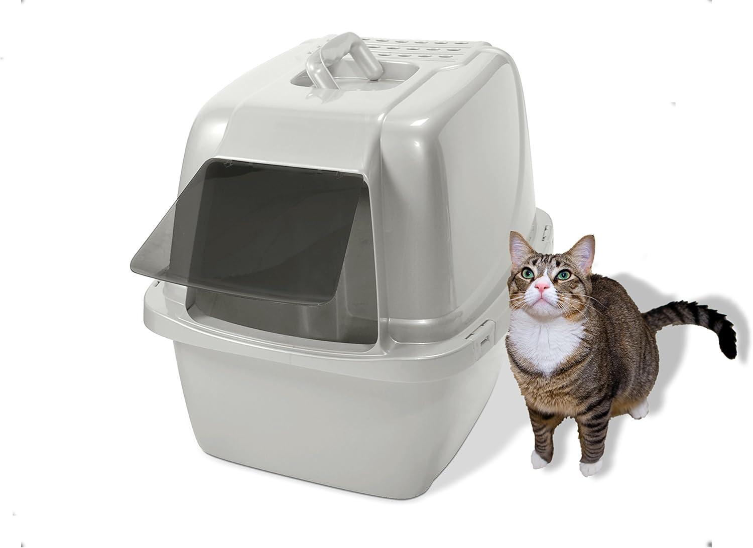 Van Ness Plastics Enclosed Cat Litter Box White, LG