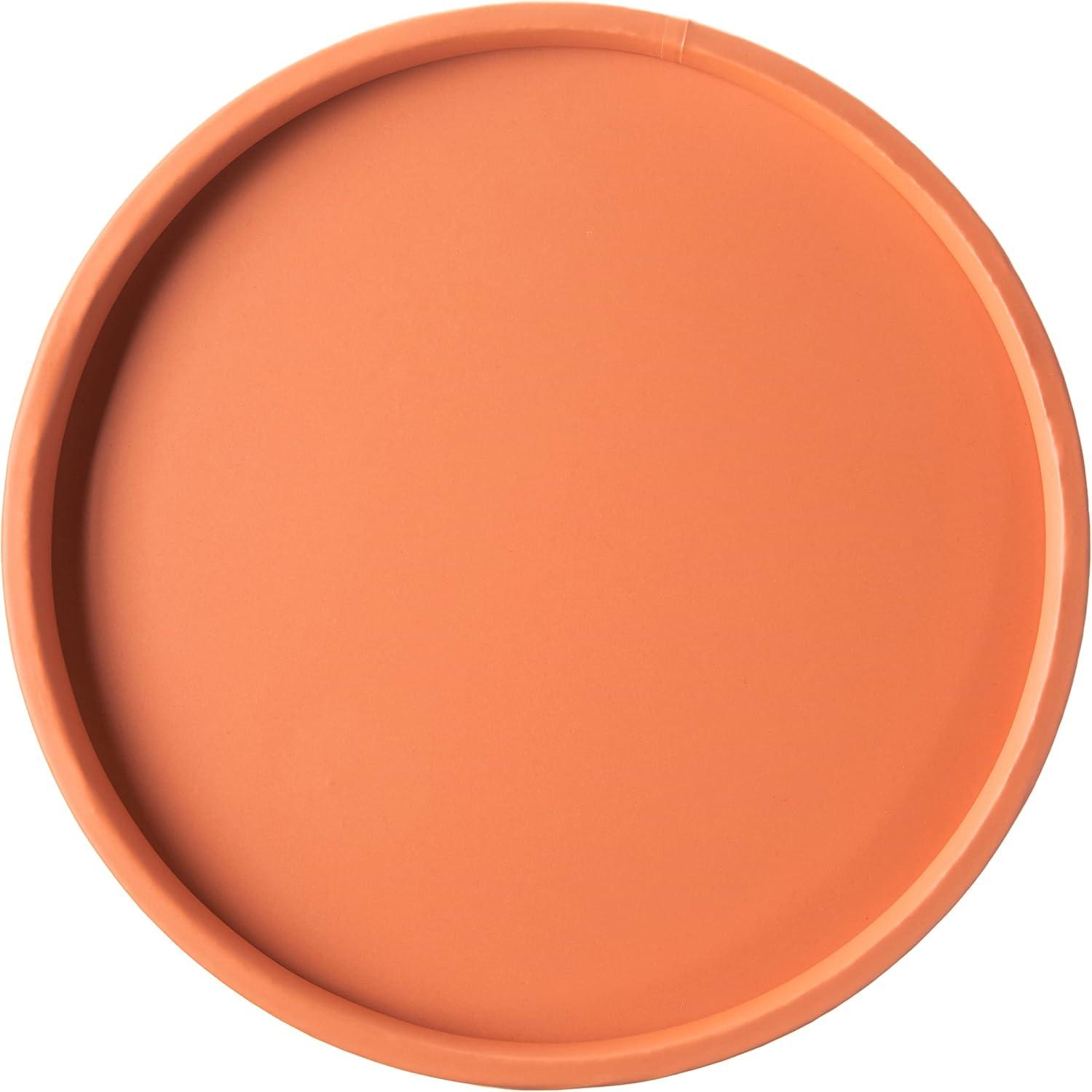 Spicy Orange Round Vinyl Serving Tray, 14-Inch