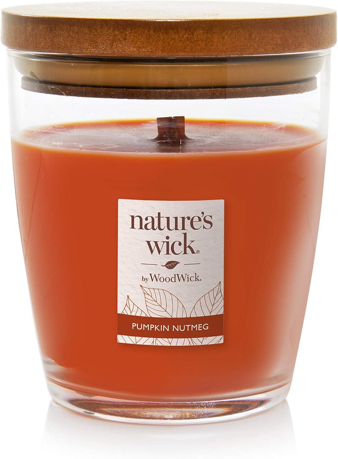 Pumpkin Nutmeg Scented Glass Jar Candle with Wooden Lid