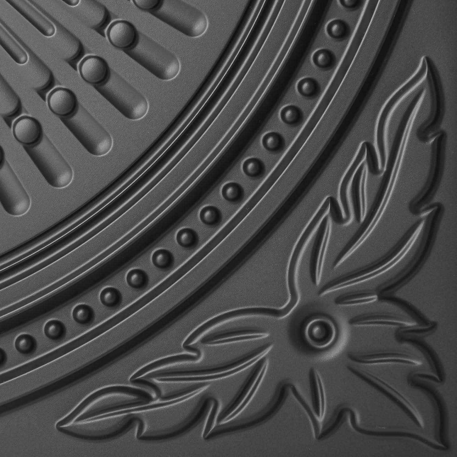 Art3d 12-Pack Drop Ceiling Tiles 2x2 FT, Decorative Easy Install PVC Ceiling Panels for Interior Kitchen Bathroom Basement, 24x24 Inch, Black