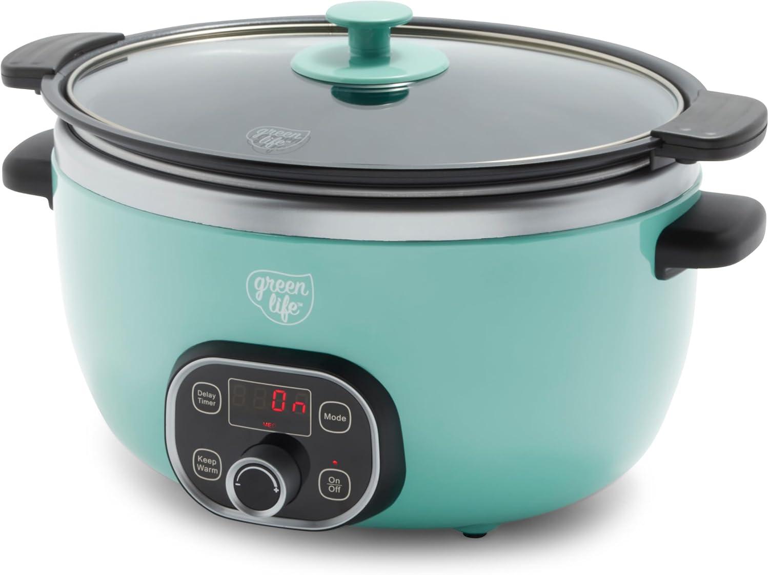 Turquoise 6 Quart Digital Display Non-Stick Buffet Server