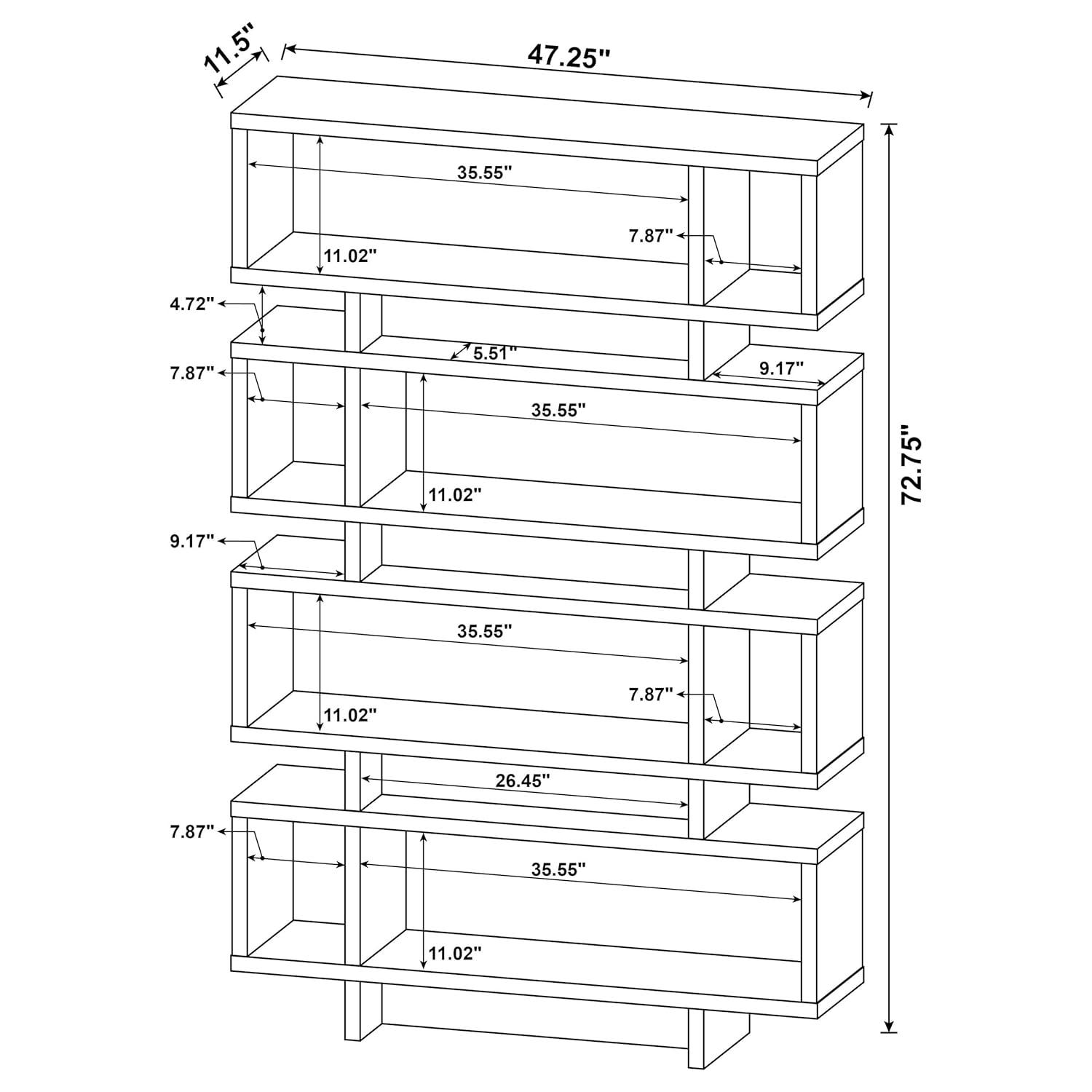 Reid 4 Shelf Bookcase - Coaster