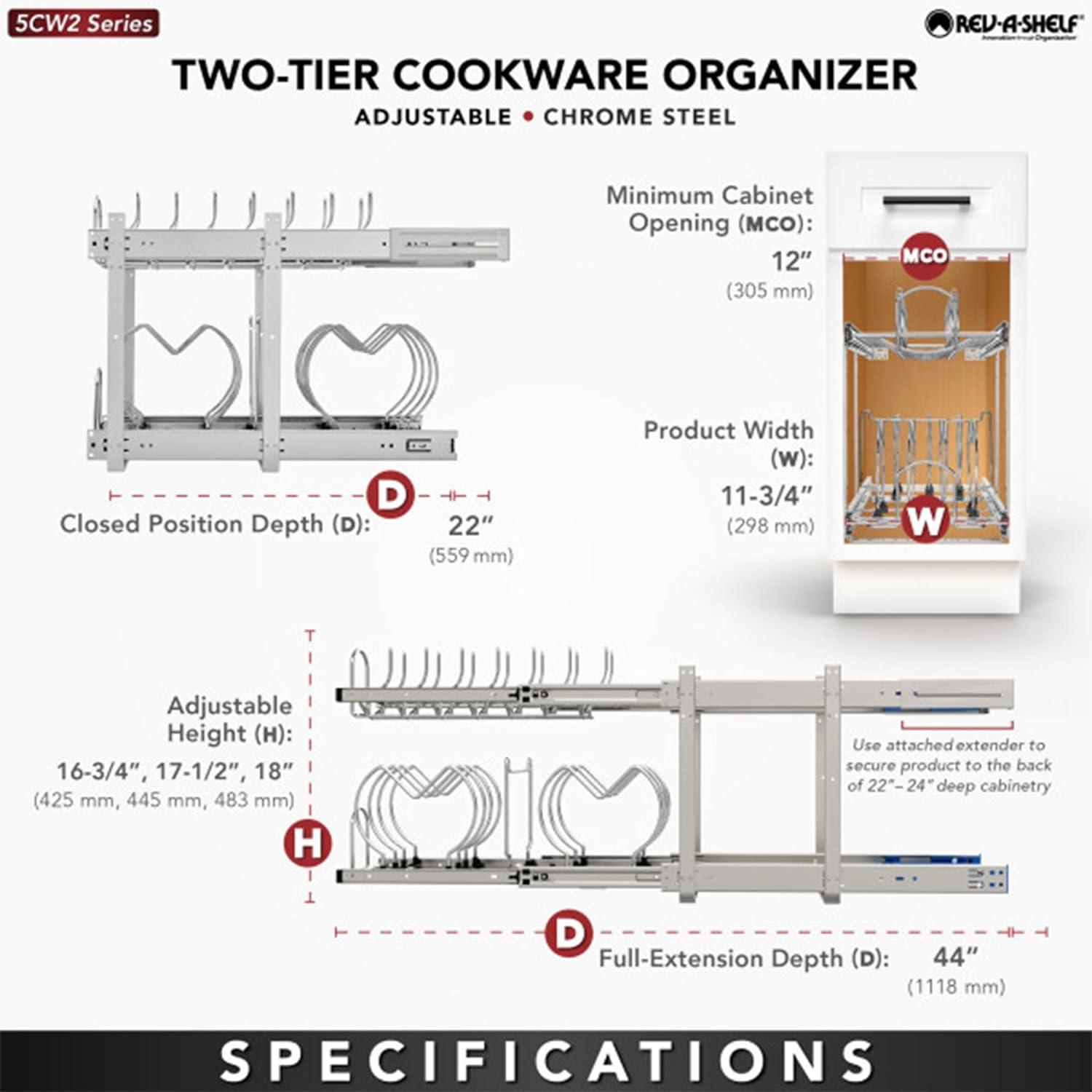 Rev-A-Shelf Pullout Cabinet Pot and Pan Organizer