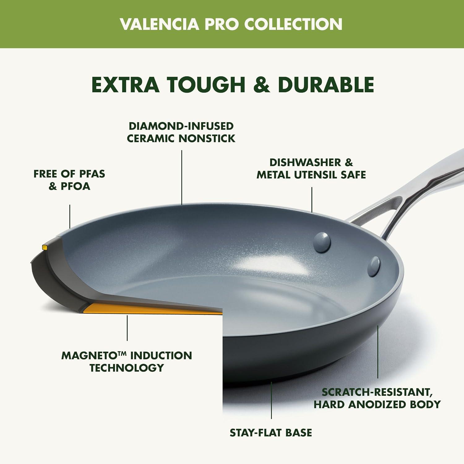 GreenPan GreenPan Valencia Pro Healthy Ceramic Nonstick Hard-Anodized Aluminum Frying Pan