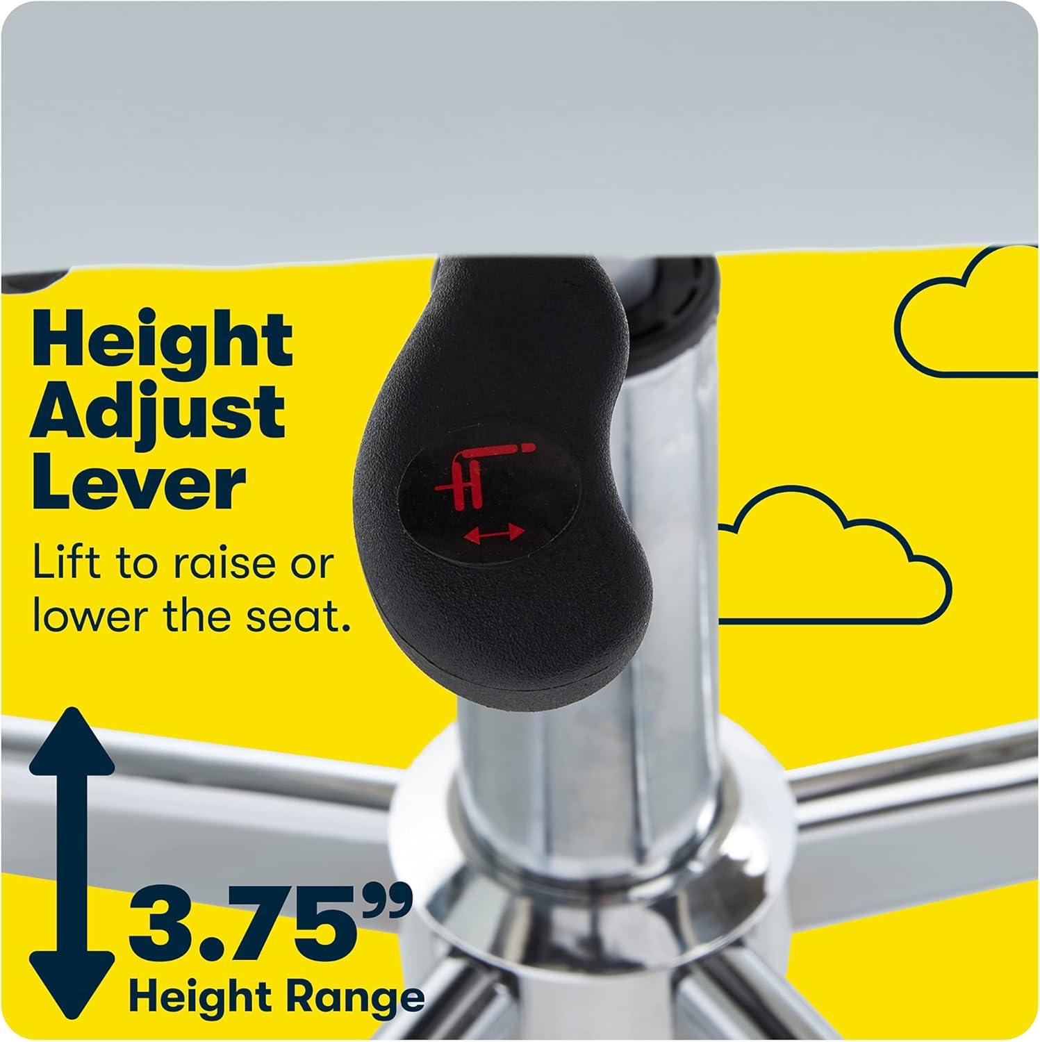 Essentials Computer Chair Blue Sky - Serta: Armless, Adjustable, Faux Leather & Mesh Task Chair