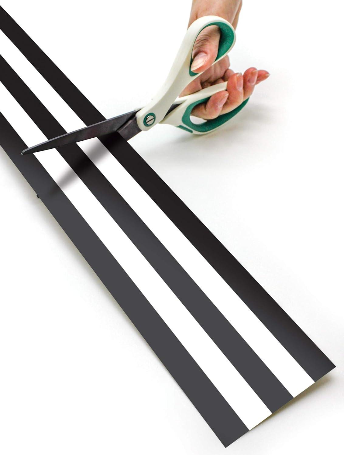Teacher Created Resources Black & White Stripes Straight Rolled Border Trim - 50ft - Decorate Bulletin Boards, Walls, Desks, Windows, Doors, Lockers, Schools, Classrooms, Homeschool & Offices