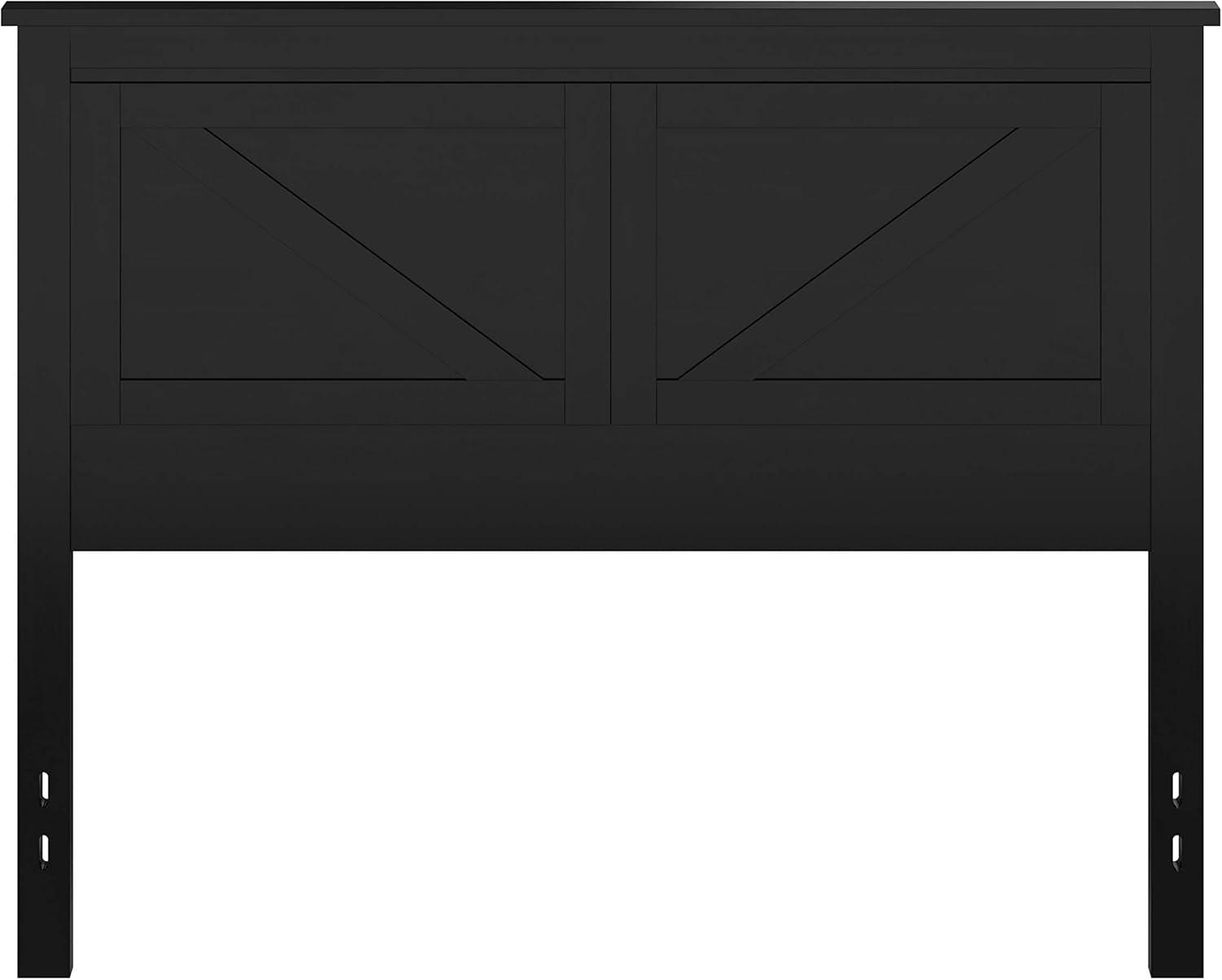 Glenwillow Home Farmhouse Style Wood Panel Headboard in Black, Full Size