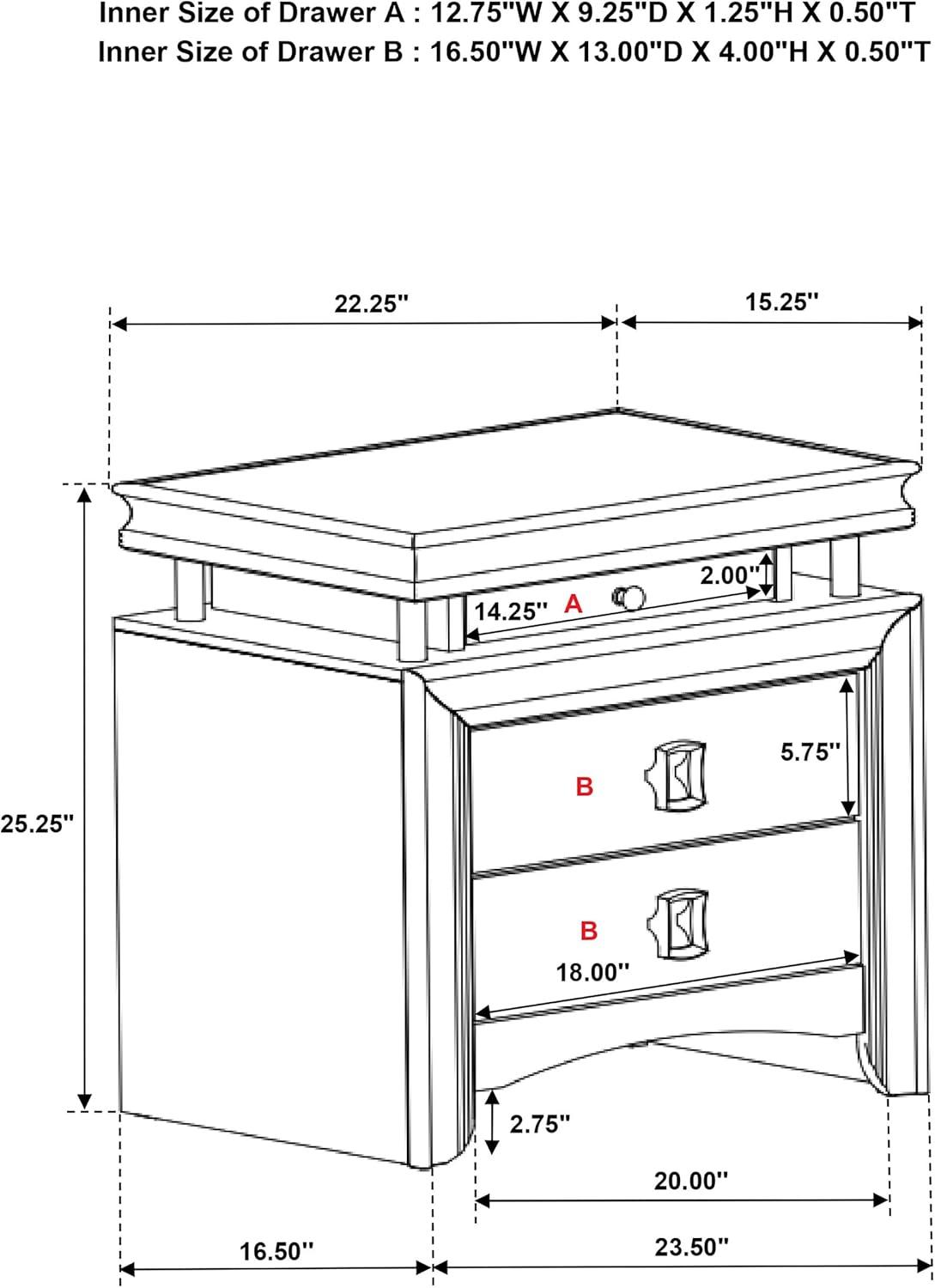 Coaster Home Furnishings Giselle 3-Drawer Nightstand Bedside Table with LED Rustic Beige