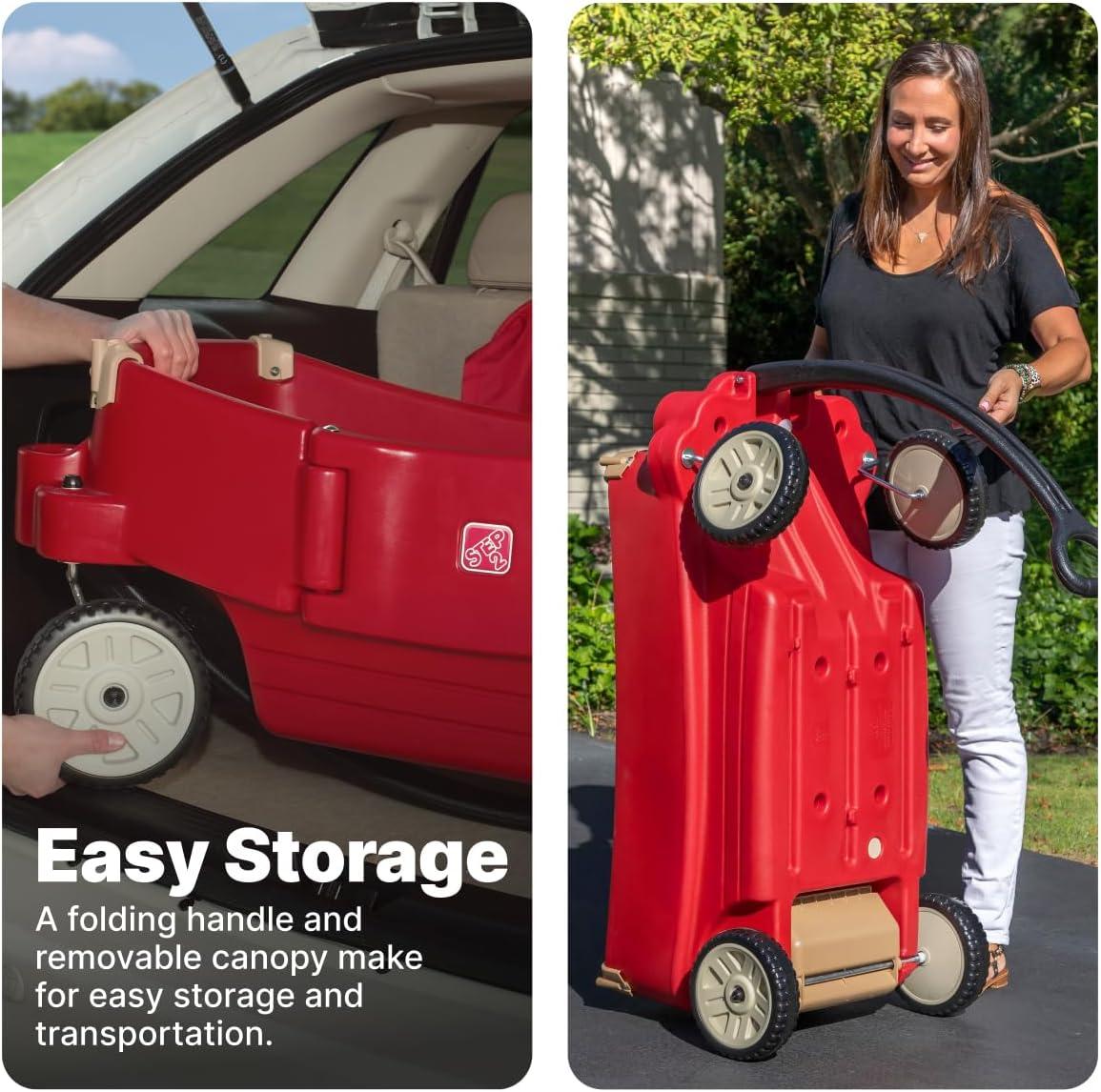 Step2 All Around Canopy Wagon Red Kids Wagon with Canopy