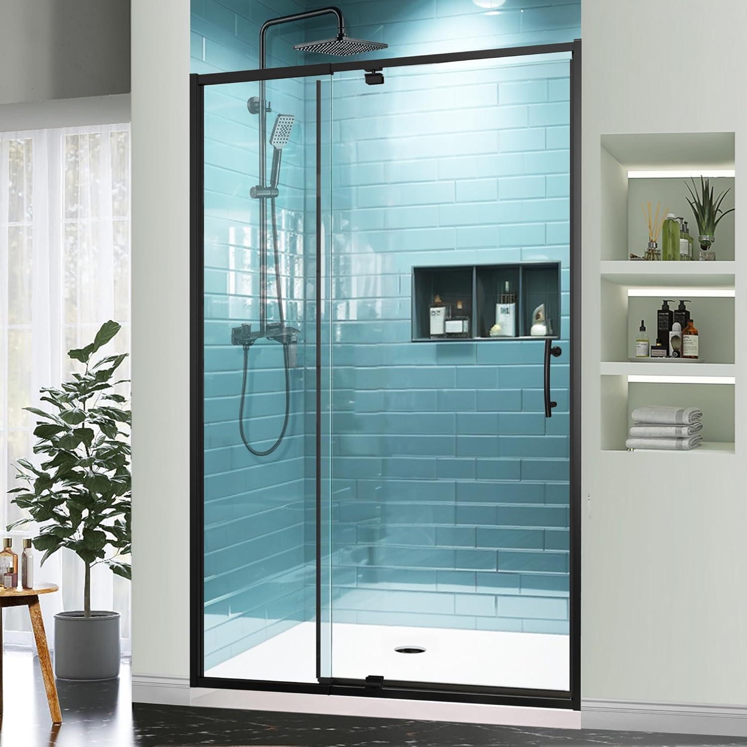 44-48 in.W x 72 in.H Semi-Frameless Sliding Shower Door Clear SGCC Tempered Glass.