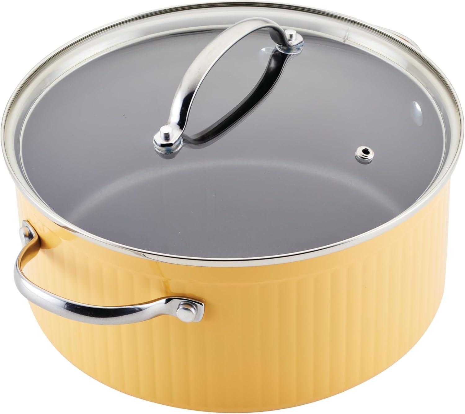 Farberware Style 10 Piece Nonstick Cookware Pots and Pans Set, Yellow