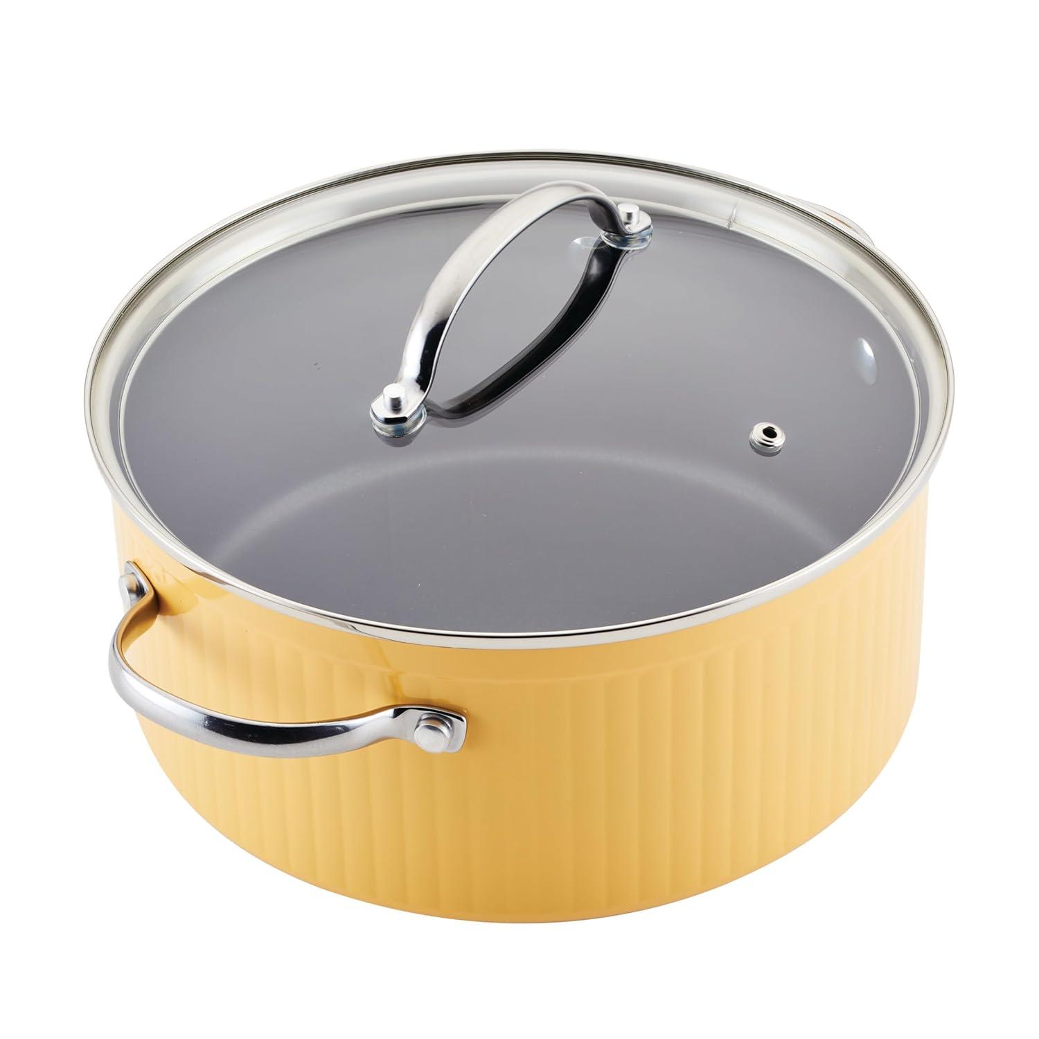 Farberware Style 10 Piece Nonstick Cookware Pots and Pans Set, Yellow