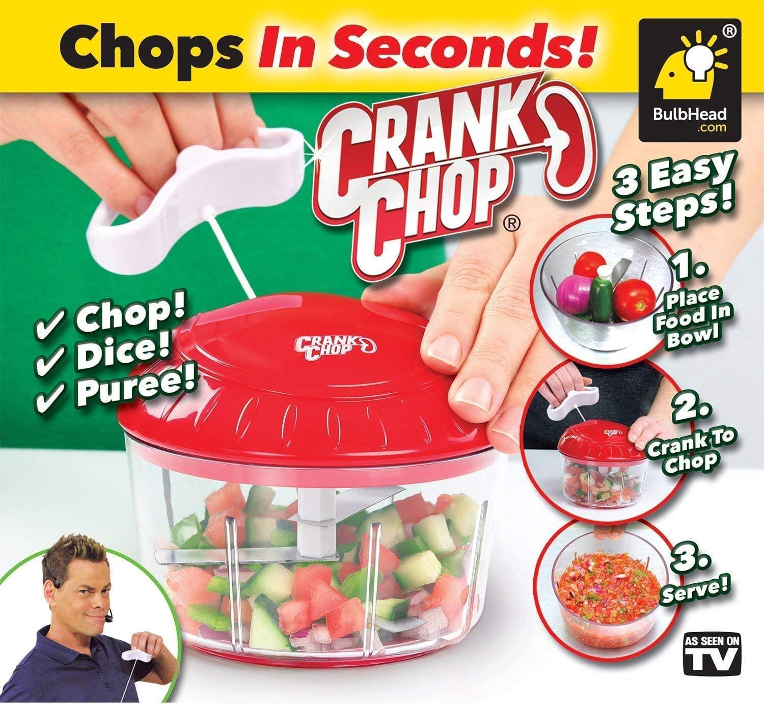 The Crank Chop Food Chopper and Processor XL, The Best Vegetable Chopper for Homemade Salsa and Dicing Ingredients Perfectly
