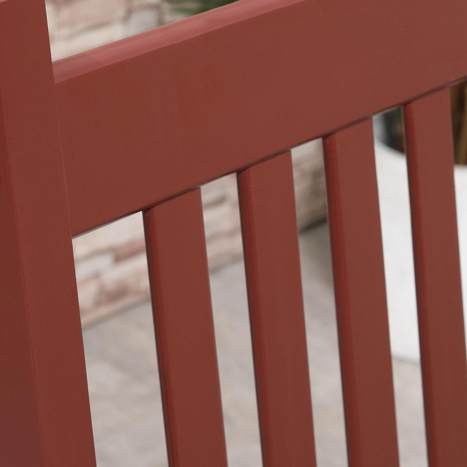 Outsunny Outdoor Rocking Chair Set of 2, Patio Rocking Chair with Smooth Curves, High Density Wooden Rockers for Lawn Garden Porch, Supports Up to 350lbs, Wine Red