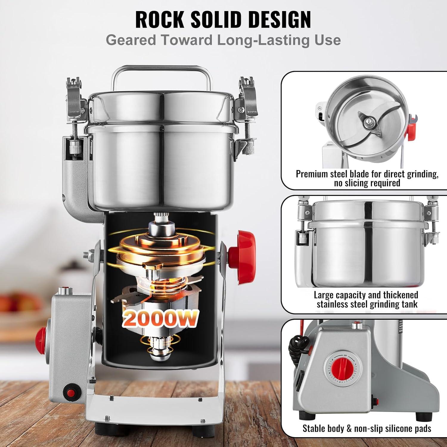 500g Commercial Spice Grinder Electric Grain Mill Grinder High Speed