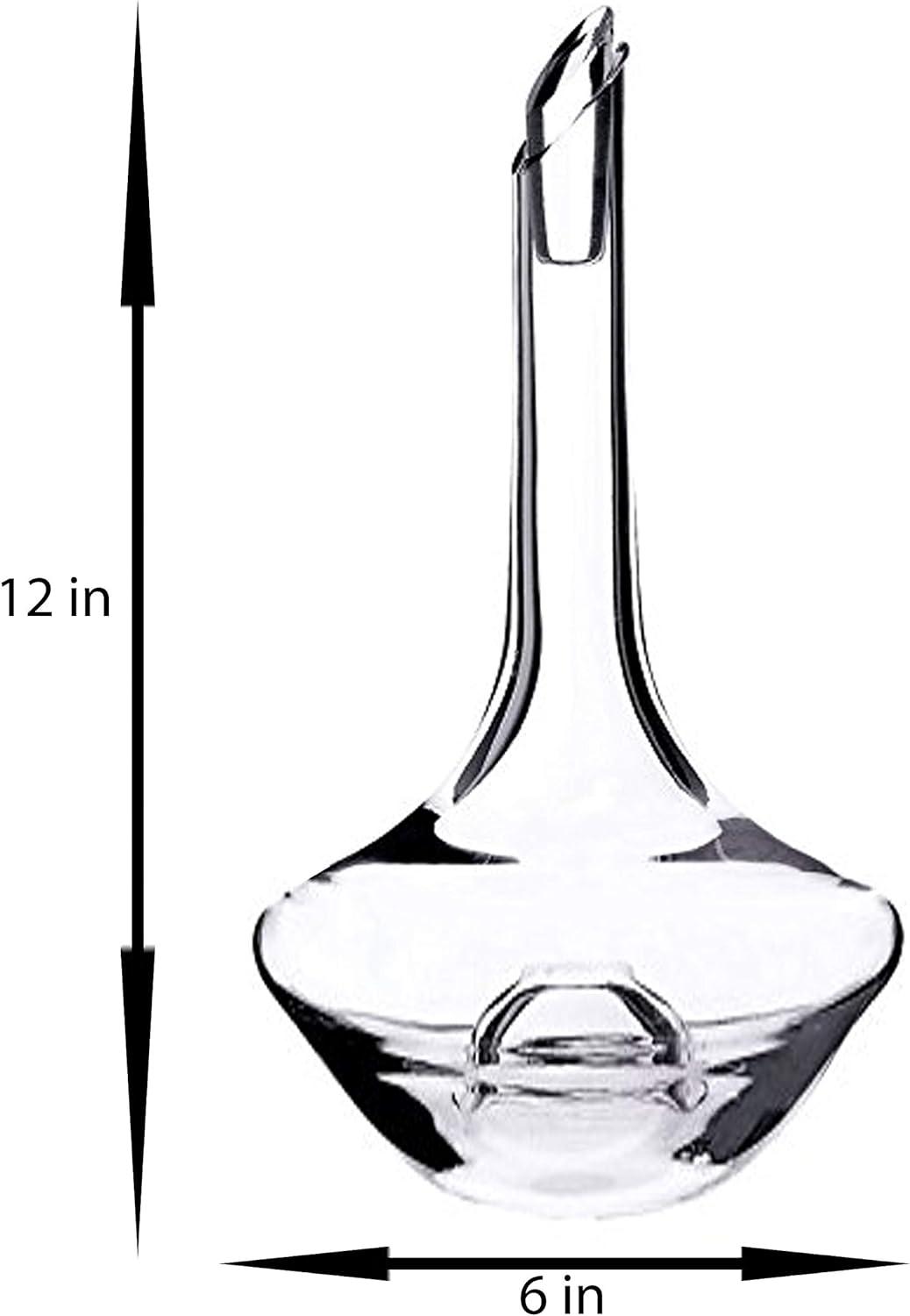 Elegant 60oz Crystal Glass Wine Decanter with Stopper