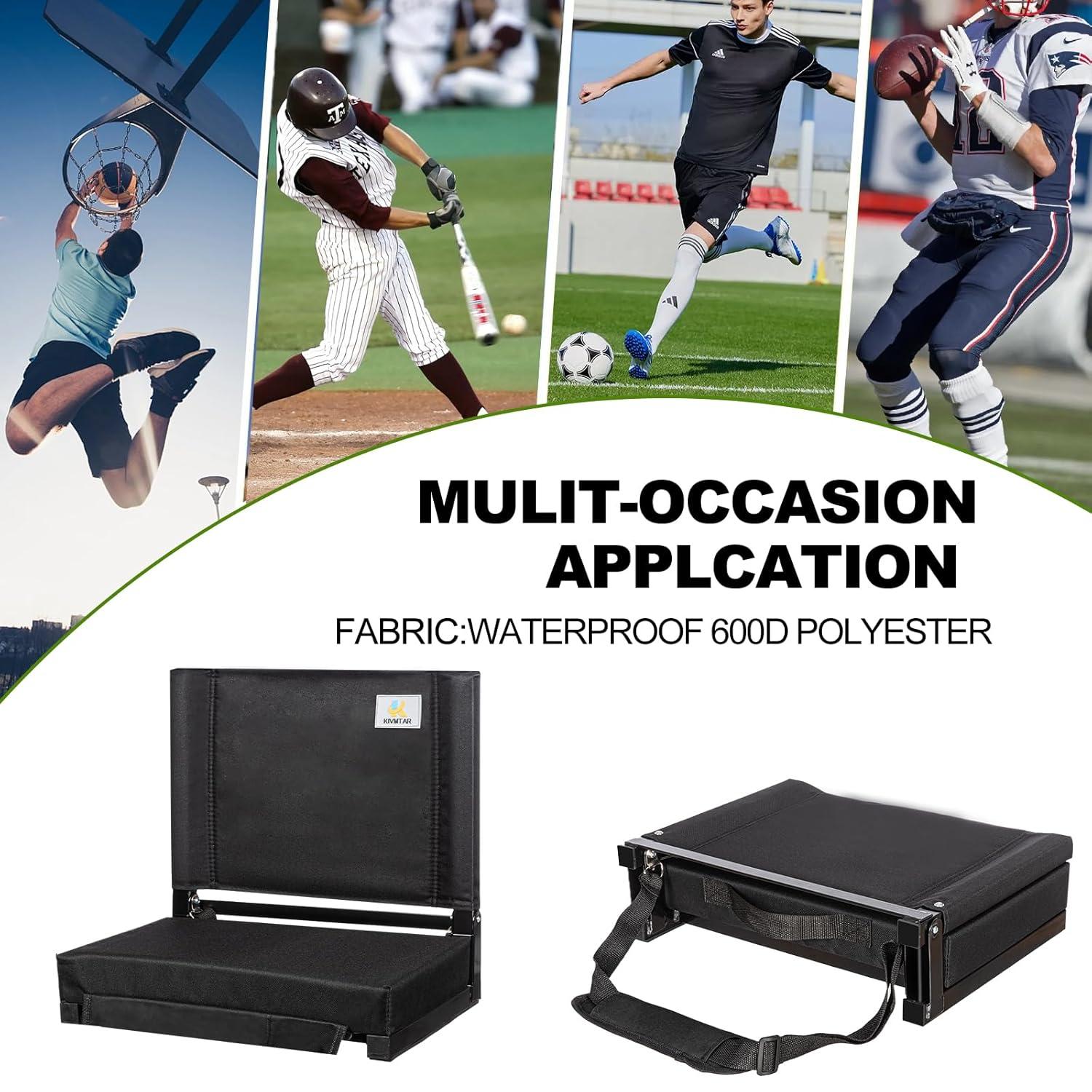 Skywalker Sports Foldable and Portable Stadium Seat, Cushion for Bleachers, Back Support