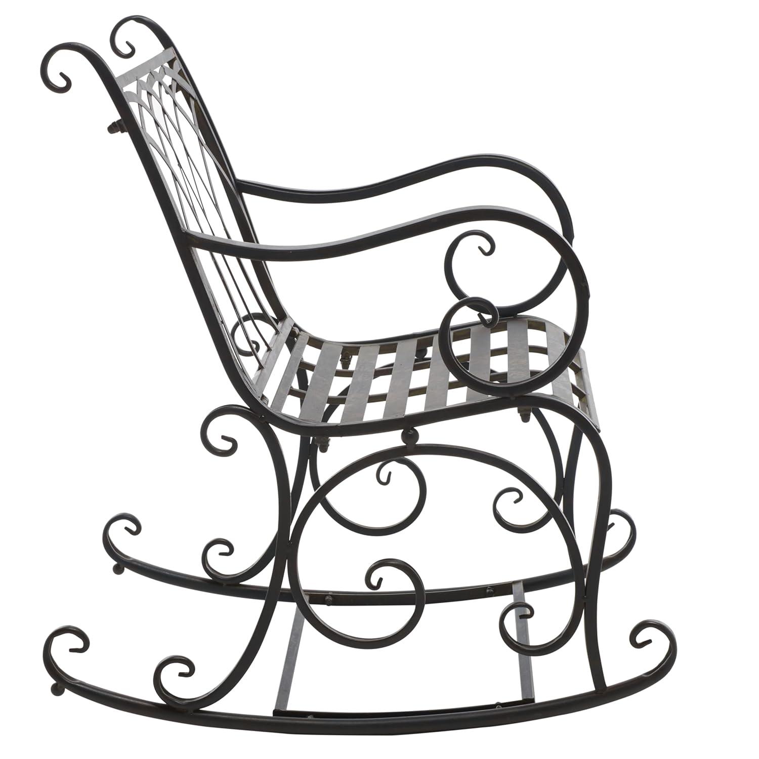 Medrano Rocking Chair Indoor/Outdoor - PAT5030 - Black Rust - Safavieh