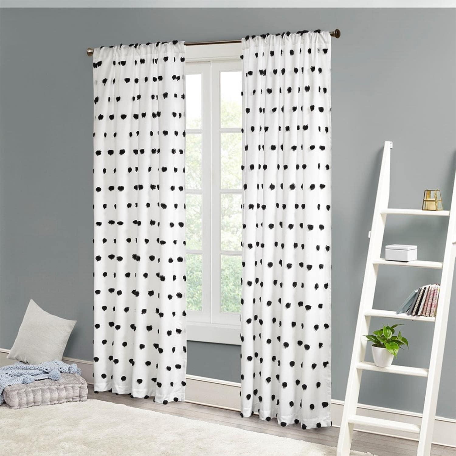 Castro Semi - Sheer Pom Pom Embellished Curtain Panel