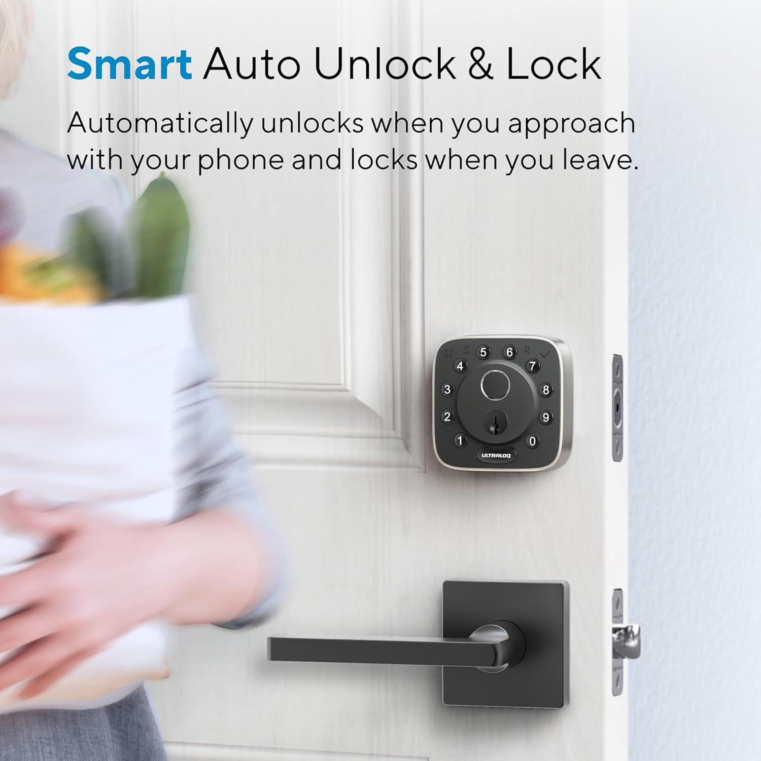 ULTRALOQ Black Fingerprint Smart Lock with Built-in WiFi