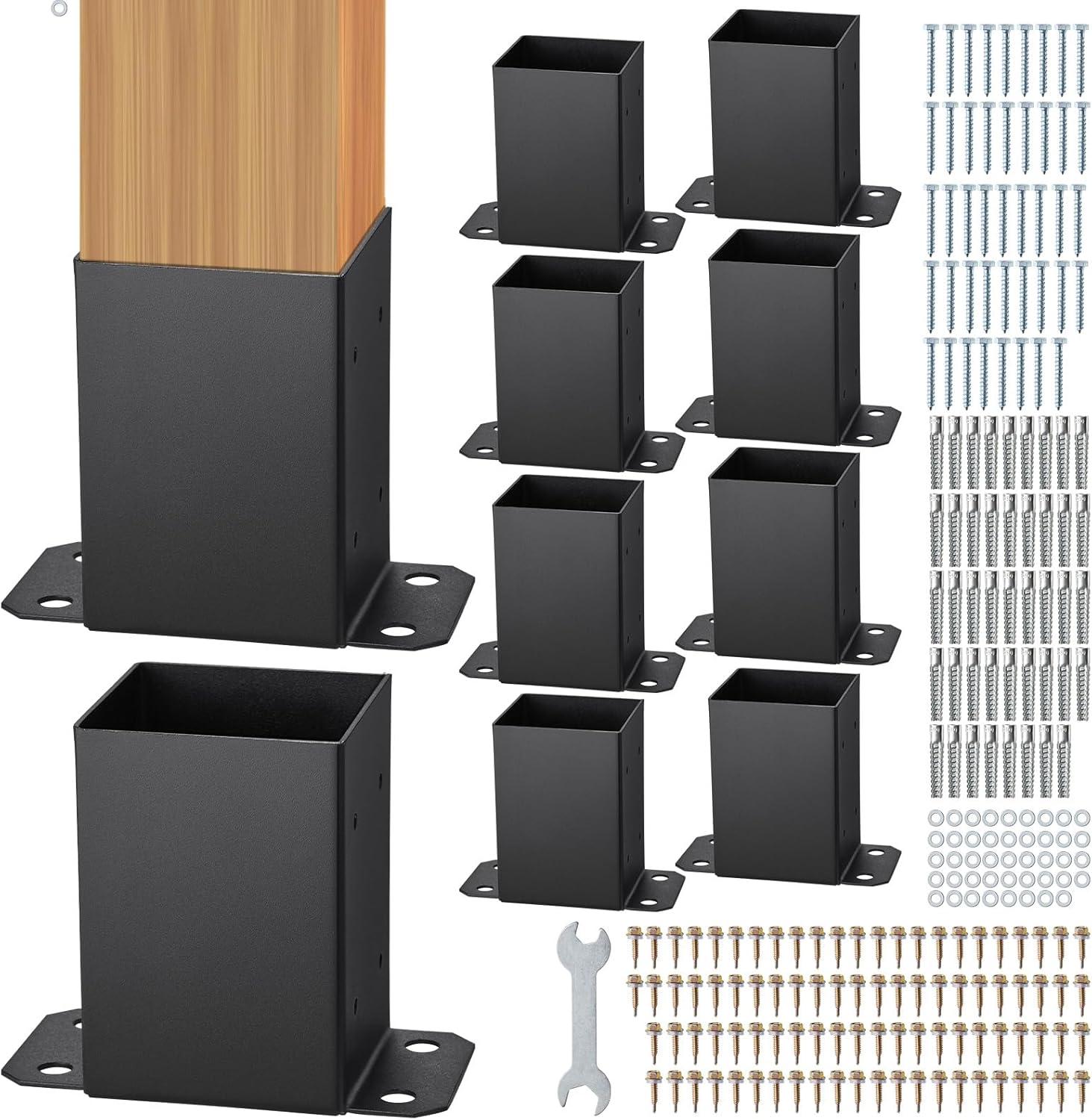 Stellweilan Tessberg 10 Pack 4x4 Post Base Brackets Heavy Duty Wood Post Fence Post Anchor (Set of 10)