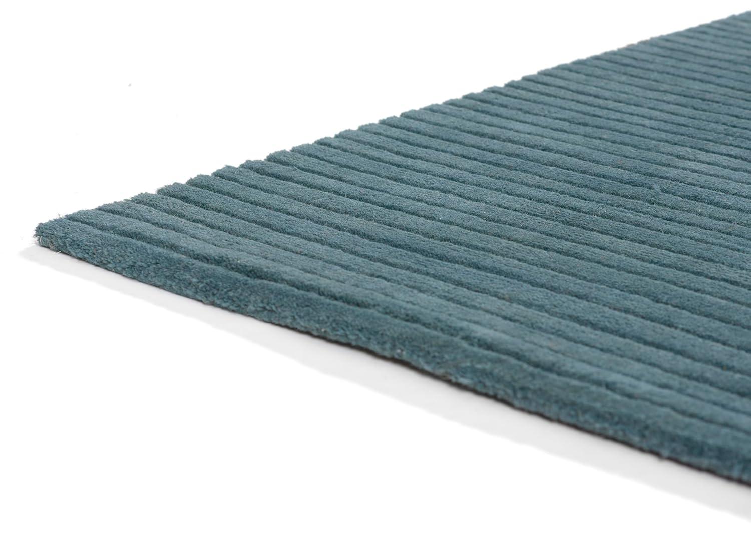 Momeni 2'x4' Asher Solid Handloomed Area Rug Blue: Wool, Medium Pile, Handmade, Indoor, Accent Rectangle Rug