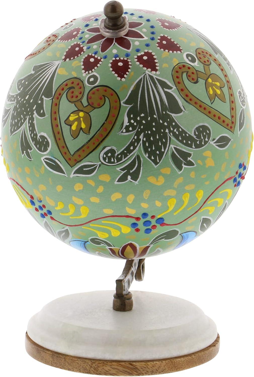 Decmode Modern 7 Inch Resin And Wood Decorative Lattice Globe, Multicolor
