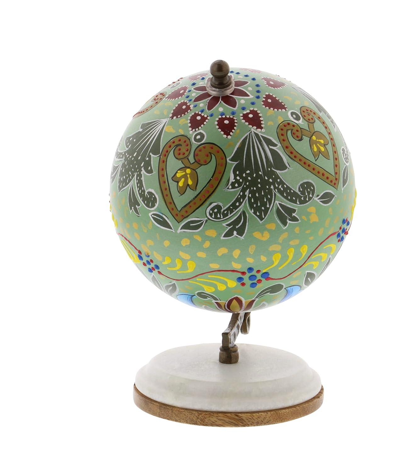 Decmode Modern 7 Inch Resin And Wood Decorative Lattice Globe, Multicolor