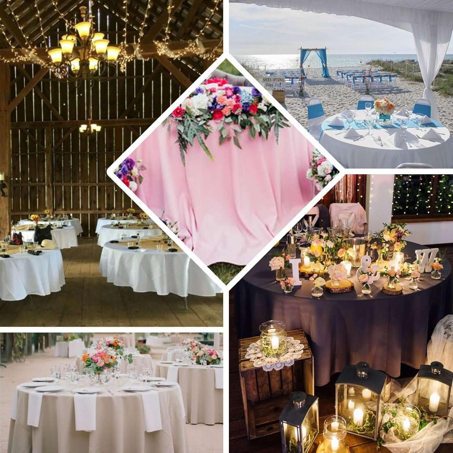 BalsaCircle 108" Round Polyester Tablecloth Wedding Table Linens Eucalyptus Green