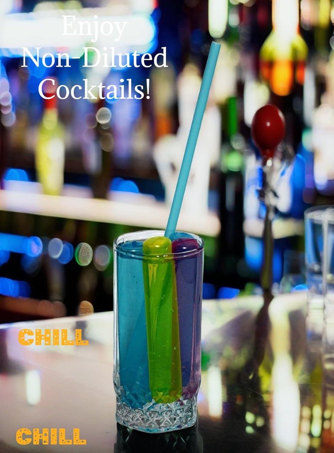 Vibrant Multicolor BPA-Free Reusable Ice Cube Sticks for Drinks