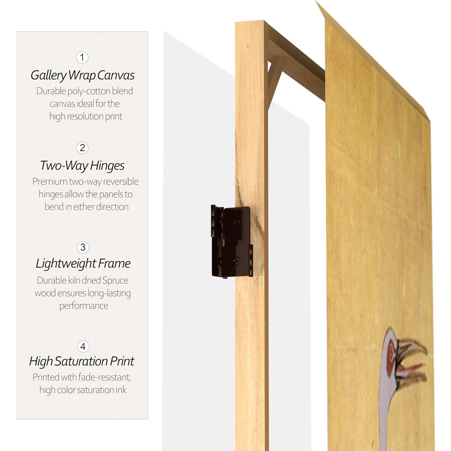 Oriental Furniture 6 ft. Tall Bamboo Calligraphy Canvas Room Divider - 3 Panel