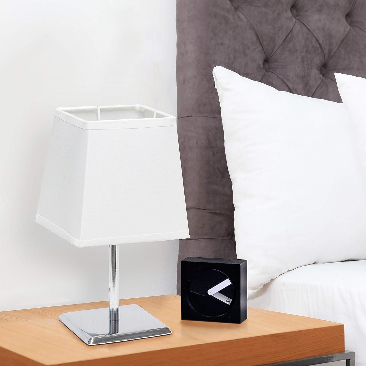 Mini Table Lamp with Squared Empire Fabric Shade - Simple Designs