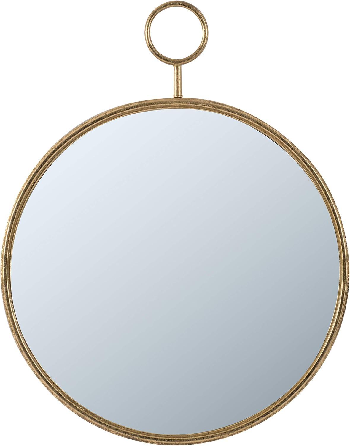 Benjara Oval Shape Metal Frame Wall Mirror, Small, Gold