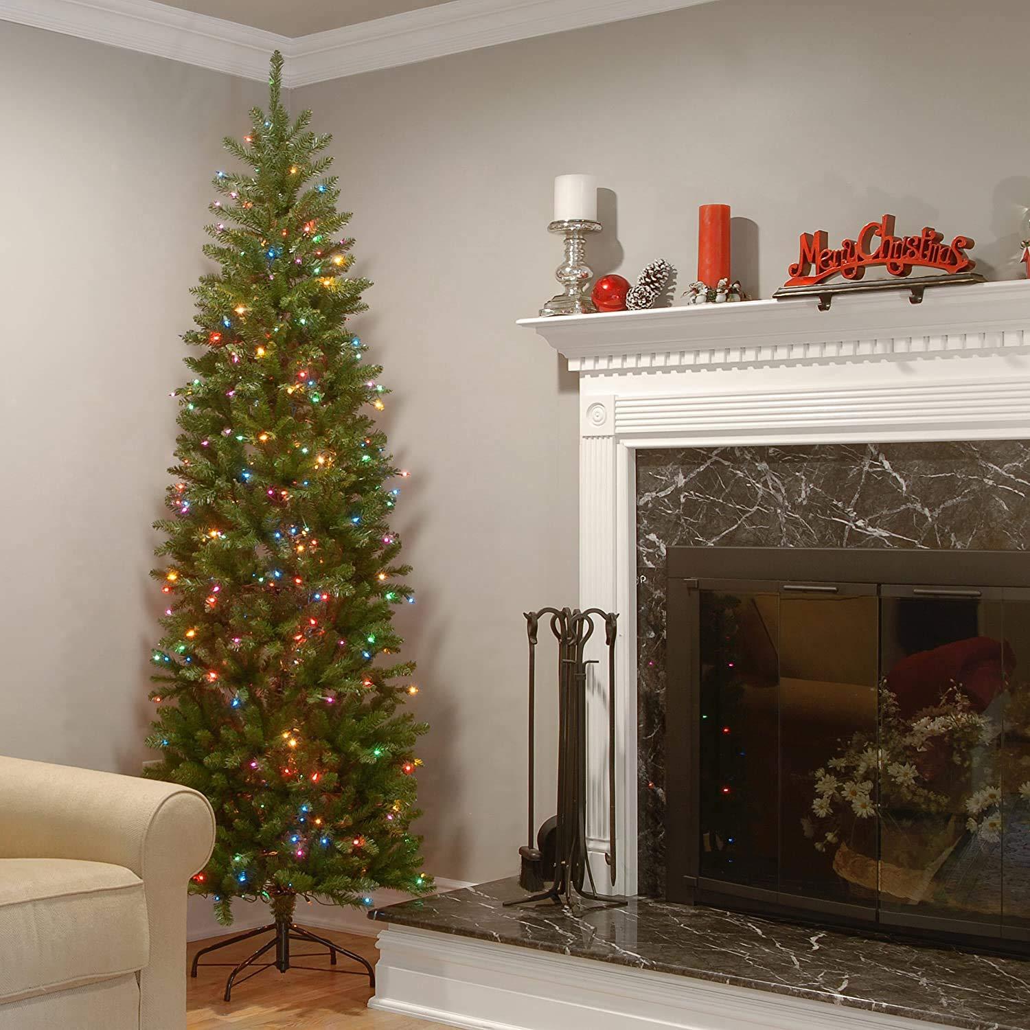 7.5' Prelit Slim Kingswood Fir Artificial Christmas Tree Multicolor Lights - National Tree Company