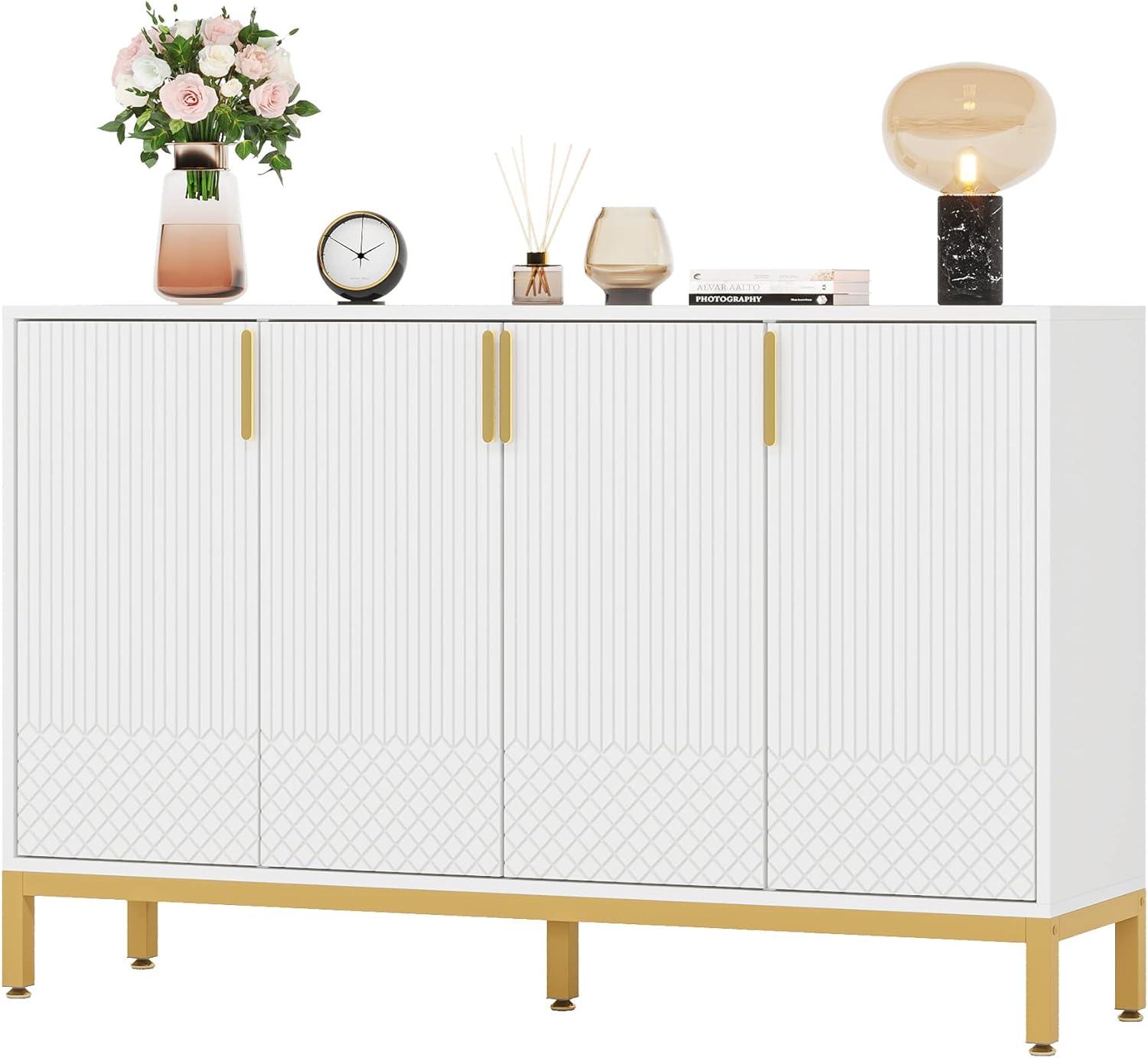 Hommoo Modern Sideboard Buffet, 59" Luxury Buffet Storage Cabinet with 4 Doors