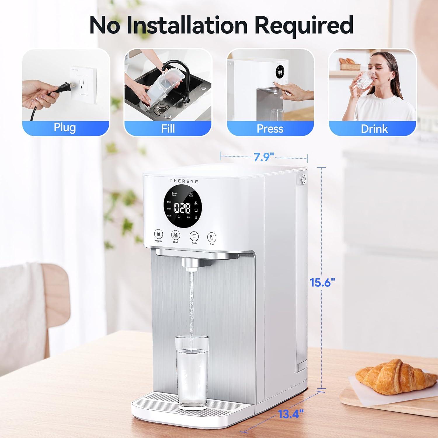 Thereye White Countertop Reverse Osmosis Water Filter System