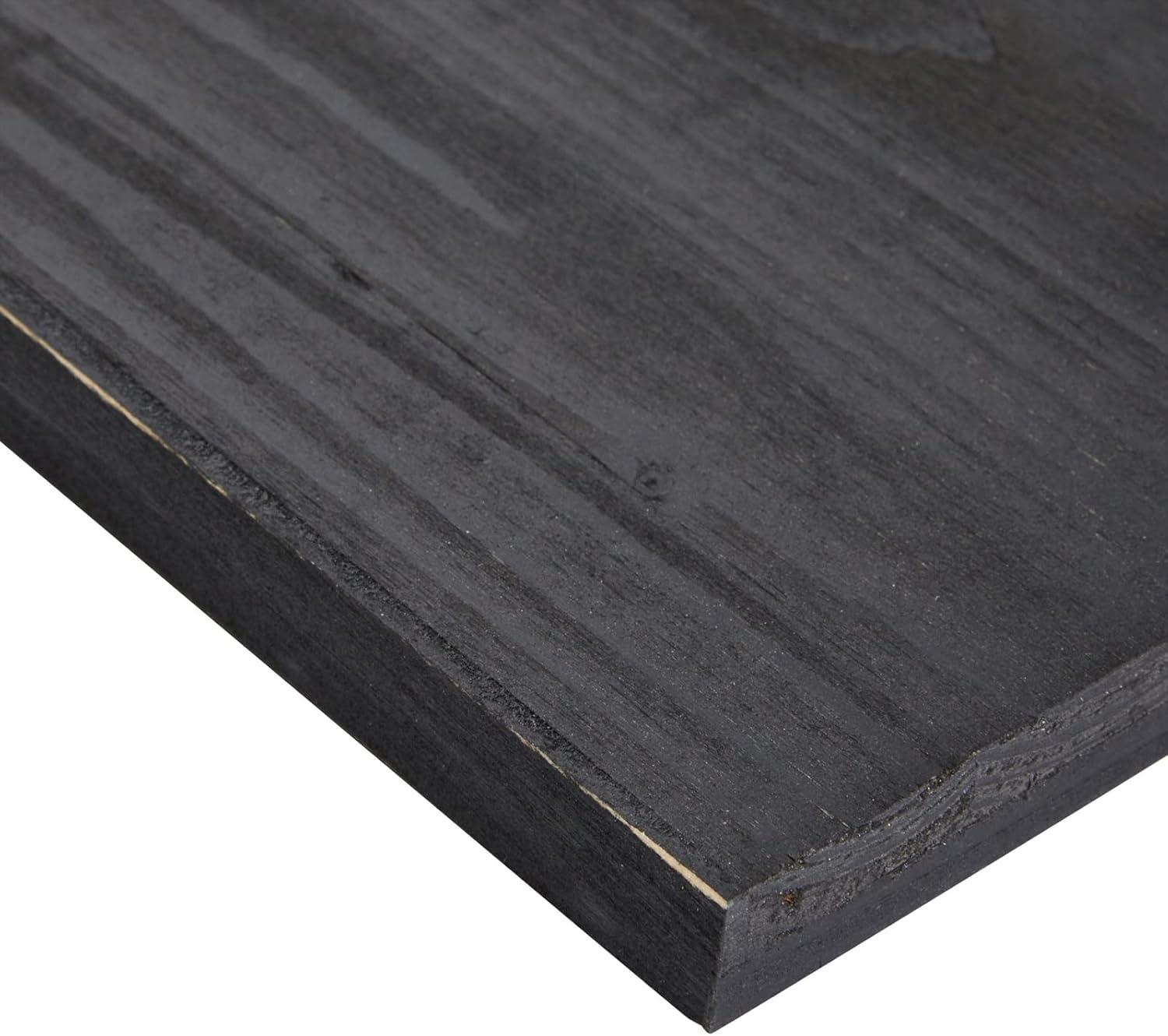 Bright Creations 3 Pack Unfinished Wood Plaque for Crafts with Hardware Included for DIY Signs, Paintings, Black, 12x12 In