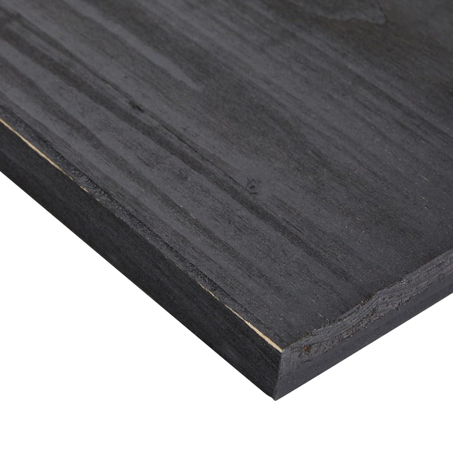 Bright Creations 3 Pack Unfinished Wood Plaque for Crafts with Hardware Included for DIY Signs, Paintings, Black, 12x12 In