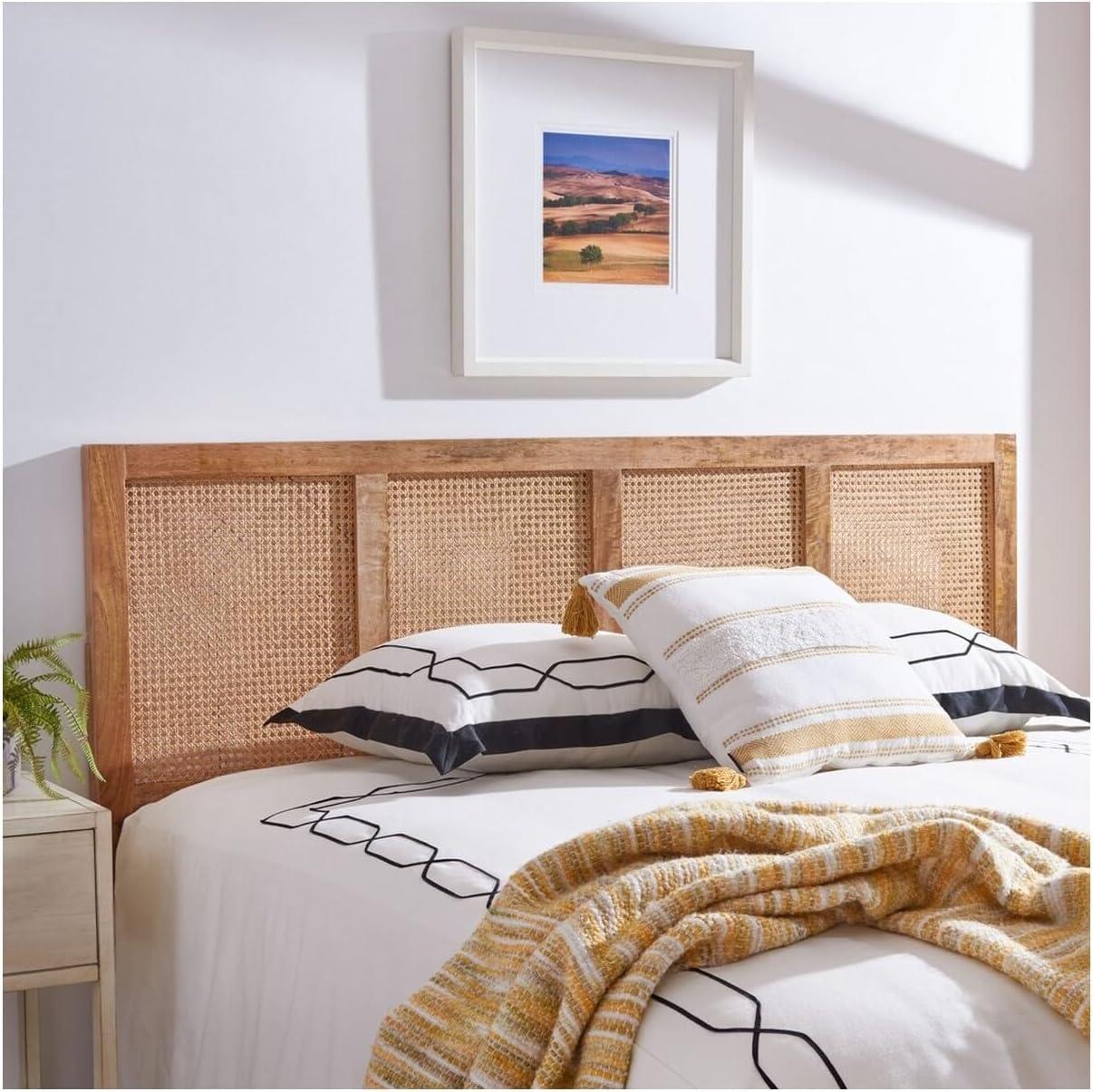 SAFAVIEH Vienna Cane Farmhouse Wood Headboard, King, Natural