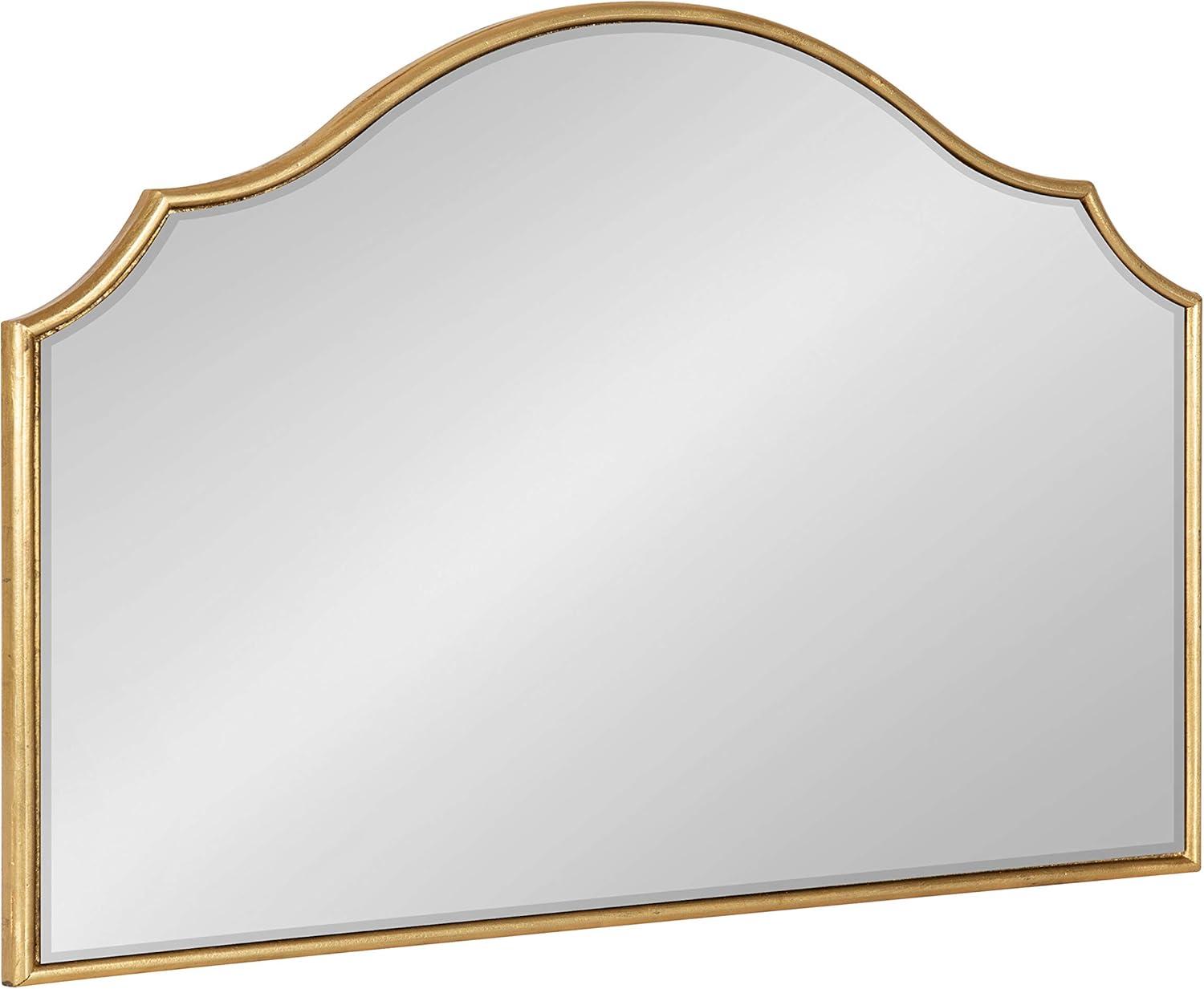 Kate and Laurel Leanna Glam Horizontal Wall Mirror, 18 x 24, Gold, Sophisticated Large Mirror for Wall