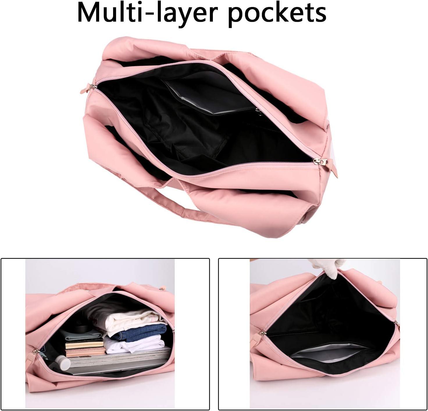 Sports Bag for Men and Women with Shoe Compartment & Wet Compartment Weekender Travel Bag Leisure Handbag Foldable Gym Bag Shopping Bag